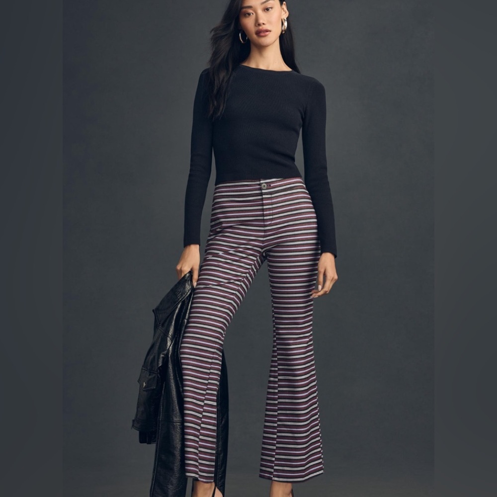 Maeve Striped Kick Flare Pants